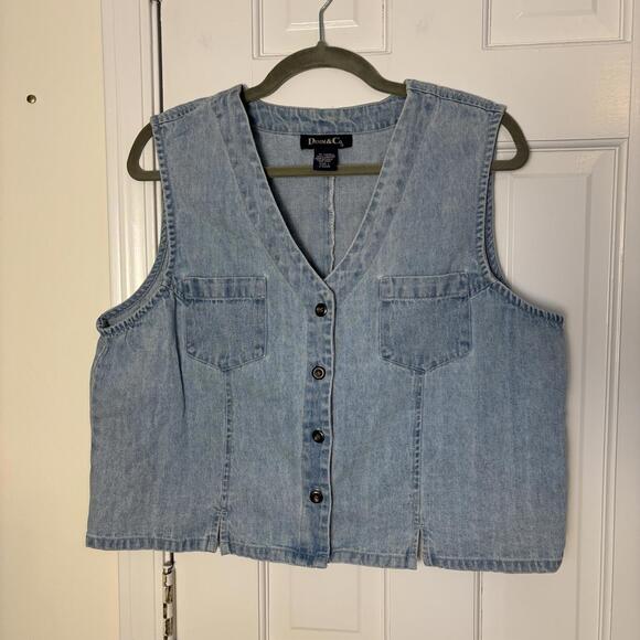 90s Denim & Co Vest L - Picture 2 of 5